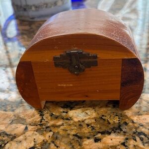 Wooden Vintage Trinket Box with Metal Clasp